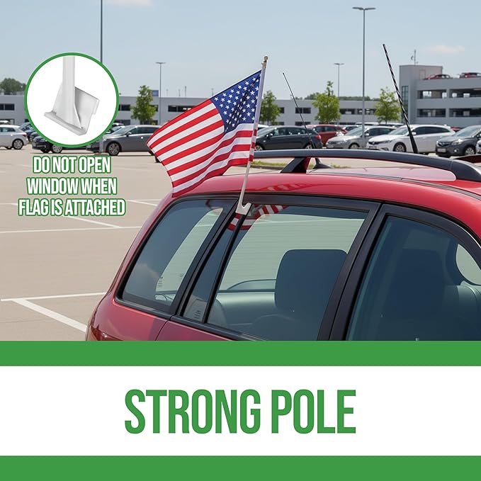 Custom Car Flag by BCB Print - Personalized Flag with Your Photo, Text or Logo – Durable, Fade-Resistant, Weatherproof Window Flag for Cars, Parades, Sports & Outdoor Events - 12x17