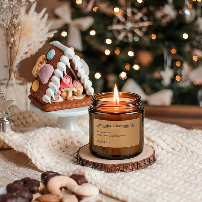 6-Pack Scented Candles for Home, 3.5 Oz Soy Wax Christmas Candles Gift Set with Lavender Chamomile & Eucalyptus Mint for Brithday Gifts Women, HomeMeditation & Spa
