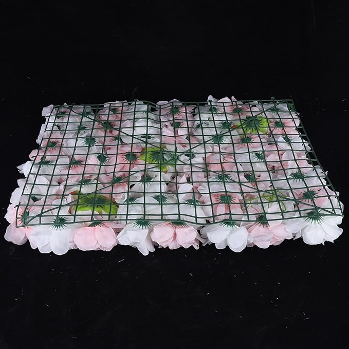 12 Pcs Artificial Flower Wall Panels 60x40cm 3D Flower Background for Wall, Wedding Flower Decorations Wall Silk Rose Panels for Candy Wall, Photo Areas, Stage Background Wall, 24 x16inch