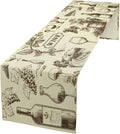 Rural Meadow Wine Table Runner Countryside Farm Village Landscape Dinner Runner for Farmhouse Cabin Home Kitchen Dining Holiday Party Decor 13x120in