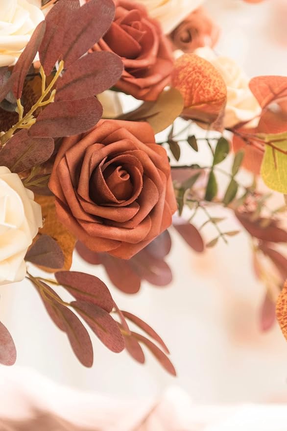 Ling's Moment Artificial Rose Flowers 50pcs Foam Roses w/Stem for DIY Wedding Bouquets Centerpieces Bridal Shower Party Home Decorations (Regular 3/50pcs'')