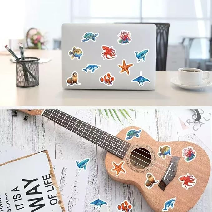 1000 Pcs Ocean Animal Stickers Bulk 2 Roll 1 Inch,Under The Sea Stickers for Kids Classroom Boys Girls.Turtle Whale Shark Starfish Fish Sticker Pack Gift for Party Favors Book Water Bottles Laptop