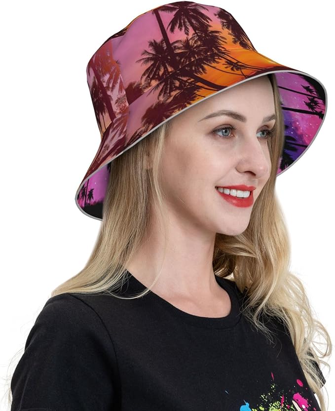 Hat Reversible Fisherman Hats Double Sided Wearing for Women Men Boys Girls