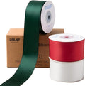Red/Dark Green/White Double Face Satin Ribbon 1-1/2 Inch x 45 Yards Fabric Ribbon for Gift Wrapping, Flower Bouquets, Hair Bows Making, Wedding Decoration, Christmas (3 Rolls *15Yd)