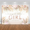 Mocsicka Boho Hello Baby Backdrop Boho Chic Pink Flowers Baby Shower Background A Sweet Little Girl is on The Way Party Cake Table Decorations Photo Booth (10x6.5ft)