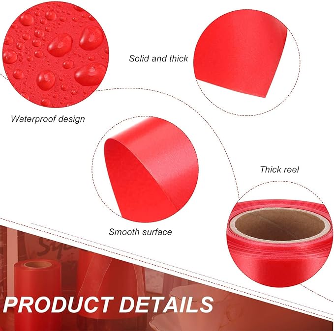 Syhood Outdoor Leaf Ribbon Floral Satin Ribbon for Crafts Aspidistra Waterproof Holiday Outdoor Decoration(2 Inch X 108 Yards,Red)
