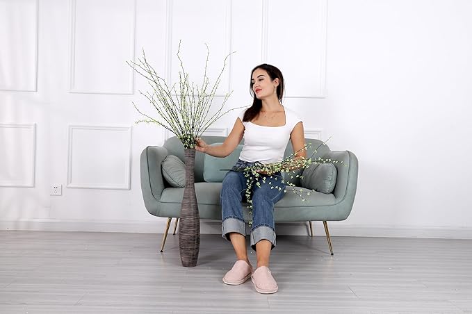 Leewadee Decorative Tall Floor Vase for Living Room Decor, 26 inches, Brown, Resin