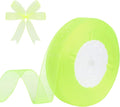 3/4 Inch x 50 Yards Sheer Organza Ribbon Chiffon Ribbon for Gift Wedding Flower Bouquet Wrapping Decorations Crafts (Fluorescent Green)