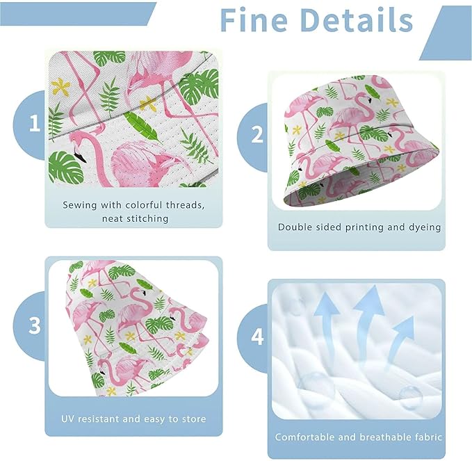 Wildflowers Floral Bucket Hat for Men Women, Summer Vacation Outdoor Travel Reversible Double Side Beach Caps Fisherman Hat
