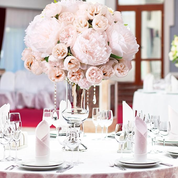 XunYee 85 Pcs Artificial Peony Flower Bulk for Wedding Party Faux Peony Bouquet Silk Florals Arrangements for Wedding Table Centerpiece Festival Birthday Vase Decoration(Pink)