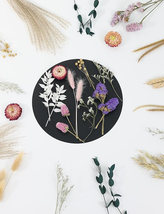DIY Dried Flower Set, Bulk Dried Flowers,Handmade Ideas, DIY Flower Set Bouquet, Door Hanging Wreath, Desktop Decoration Mini Dried Flower (Pink)