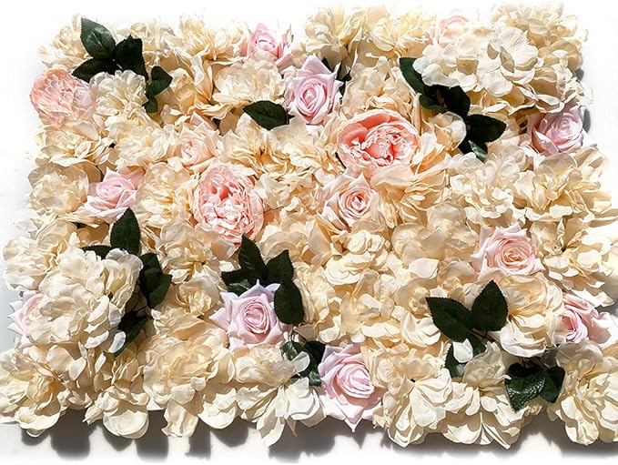 12PCS Artificial Flower Panels, Wedding Flower Panels Banquet Flowers Board, Flower Backdrop Wall for Photo Party Wedding Background Decor