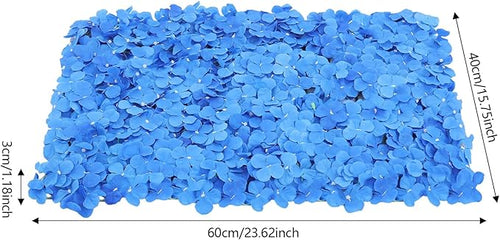 12PCS Artificial Flower Wall Panels Set, 23.62x15.75inch Silk Hydrangeas Flower Wall Decor Backdrop, Dark Blue Floral Wall Background for Wedding Arrangement Home Decoration