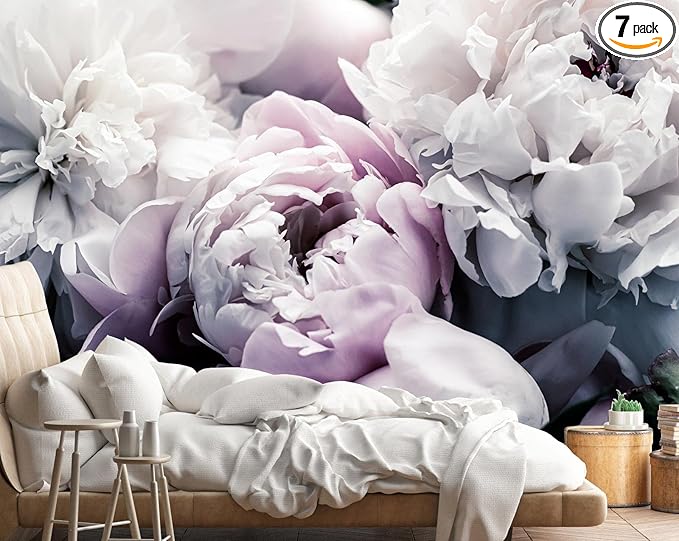 Floral Wallpaper Mural Large Rose Flowers Mural for Bedroom Living Room Wall (not self-Adhesive)