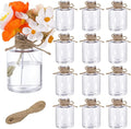 12 Pack Clear Plastic Vases for Centerpiece, Clear Shatterproof Bud Vases Small Floral Containers for Wedding Table Decor, Bulk Hyacinth Bulb Growing Jars (4.7 Inch)