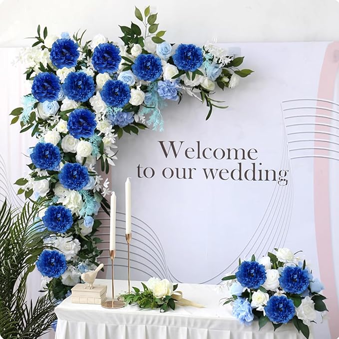 20pcs 5" Artificial Flower Peonies, Silk Peonies with 6" Stems, Flowers Suitable for Wedding Bouquets, Home Party Decoration (Dark Blue)