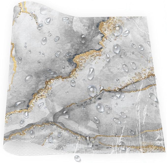 Marble Modern Texture Grey Placemats Set of 4 PVC Vinyl Non Slip Table Mats Waterproof Heat Resistant Place Mats Washable Wipeable Dining Table Mat for Kitchen Party Indoor Outdoor Decorative