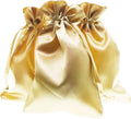 3" x 4" Gold Satin Gift Bags, Jewelry Bags, Wedding Favor Silky Drawstring Baby Shower Christmas 50 per Pack