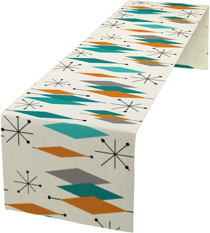 Mid Century Modern Table Runner,Table Runners for Kitchen Dining Modern Tables Decor Decoration for Kitchen Family Dinner Table Holiday Party Farmhouse 13 x 90 Inch