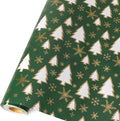 Ribbli Christmas Tree with Gold Snowflake Kraft Wrapping Paper Roll, Holiday Presents Decoration, Mini Roll - 17 Inch x 33 Feet Per roll