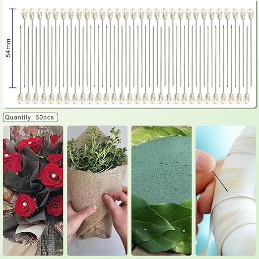 ZIIYAN Floral Arrangement Kit, Green Floral Tape Floral Stem Wire Floral Wire Boutonniere Flower pin and Wire Cutter Tools Kit for Bouquet Stem Wrap Florist, Wreath Making Supplies