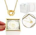 ‌TINGKU Eternal Real Rose Gift Box for Women, Preserved Rose with Customized Name Engraved Heart Necklace, Personalized Romantic Gift for Wife, Girlfriend, Mom, Mother's Day Love Keepsake