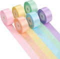Pastel Ribbon 1 Inch Pastel Rainbow Satin Colorful Assorted Ribbon 6 Rolls for Gift Wrapping, Multicolor Flower Bouque Crafts Birthday Party Wedding - 60Yards