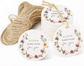 50 Floral Thank You Gift Tags with String Attached, Small Thank You for Celebrating with Us Gift Bag Tags for Presents and Personalized Party Favors - Baby Shower, Wedding, Bridal Shower, Birthday