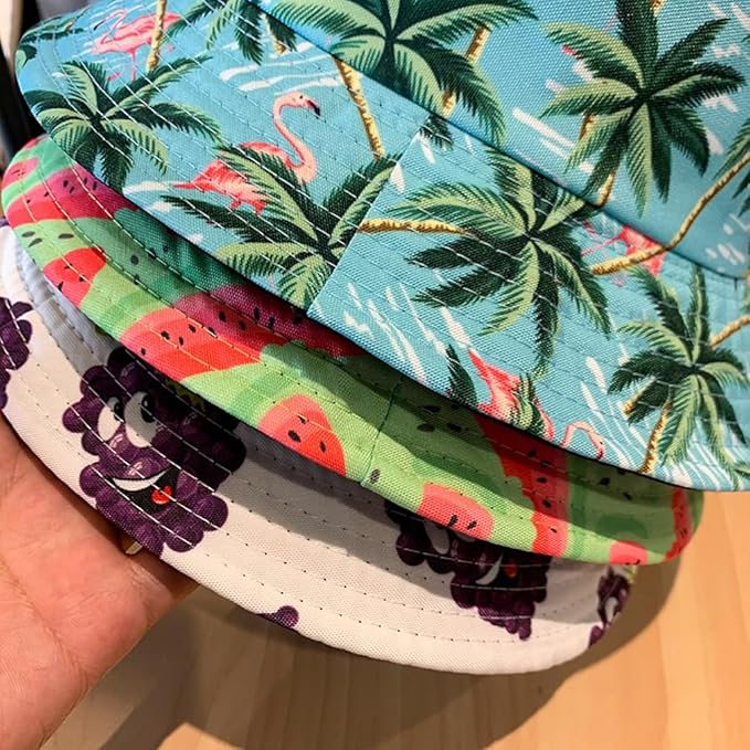Quanhaigou Bucket Hat for Men Women,Packable Reversible Printed Sun Hats,Fisherman Outdoor Summer Travel Hiking Beach Caps