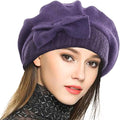 VECRY Lady French Beret 100% Wool Beret Floral Dress Beanie Winter Hat