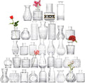 Glass Bud Vases Set of 36PCS, Small Flower Vases for Wedding Centerpiece Table Decoration, Vintage Vase in Bulk for Flower Arrangements, Mini Vase for Birthday Party, Festival Home Decor,Clear