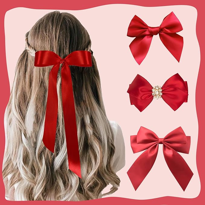 150 Yards Red Satin Ribbon 1-1/2 Inch 6 Rolls Assortment Ribbons for Crafts Gift Wrapping Flower Bouquet Wedding Invitations Birthday Party Festival Decoration Hair Bows