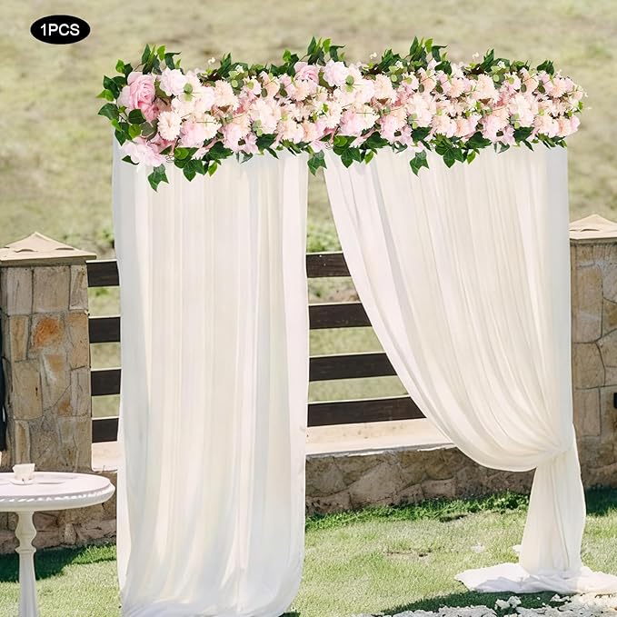 Eapmic Artificial Flower Row, 39.37in Peony Hydrangea Floral Arrangement, Faux Flower Panel Table Centerpiece for Wedding Arch Wall Backdrop Ceremony Reception Home Party Decoration (Pink)