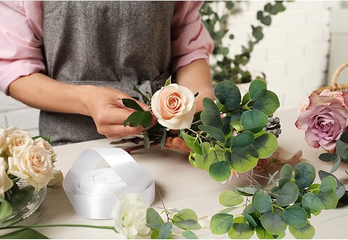 300 Pcs Artificial Eucalyptus Stems Leaves Bulk 11.8 Inches Tall Silver Dollar Eucalyptus Fake Greenery Stems Faux Plant for Floral Arrangement Vase Gray Green Leaves Decor Wedding