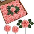 JOYLEX Artificial Flowers Realistic Roses, Real Looking Fake Roses with Stem for DIY Wedding Bouquets Centerpieces Bridal Shower Party Home Romantic Decorations (Pink, Regular 3" - 200pcs)