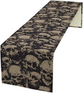 Gothic Table Runner,Dark Skull Pattern Decor Table Runner for Home Kitchen Table Dining Garden Farmhouse Wedding Party Decor 13x120 Inch