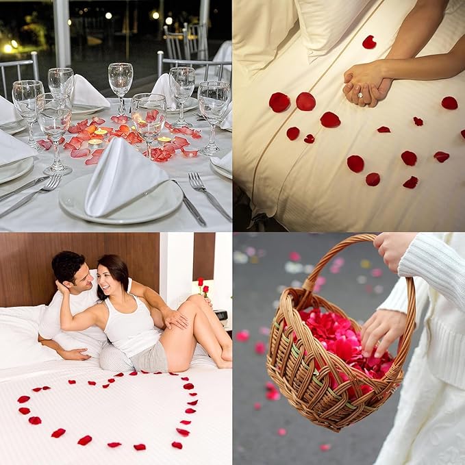 Separated 1000 PCS Artificial Black Rose Petals, Black Flower Petals,Flower Girl Petals for Wedding Decor,Romantic Night for her Set(Ready-to-use)