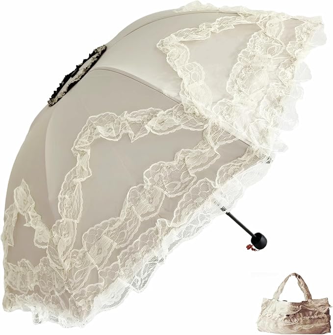 Vintage Lace Parasol Gothic Lolita Umbrella UV Sun Protection Witch Cosplay Photoshoot Props Party Decoration