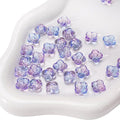 100PCS Glass Flower Beads for Jewelry Making 4 Petal Flower Bead Caps Gradient Cute Floral Beads Aesthetic Charms for Necklace Bracelets Earrings DIY Craft Home Decoration-Blue Purple