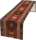 Aztec Table Runner Southwestern Ethnic Style Geometric Navajo Tribe Abstract Pattern Vintage Rustic Table Dinner Table Runner 13x108 Inch