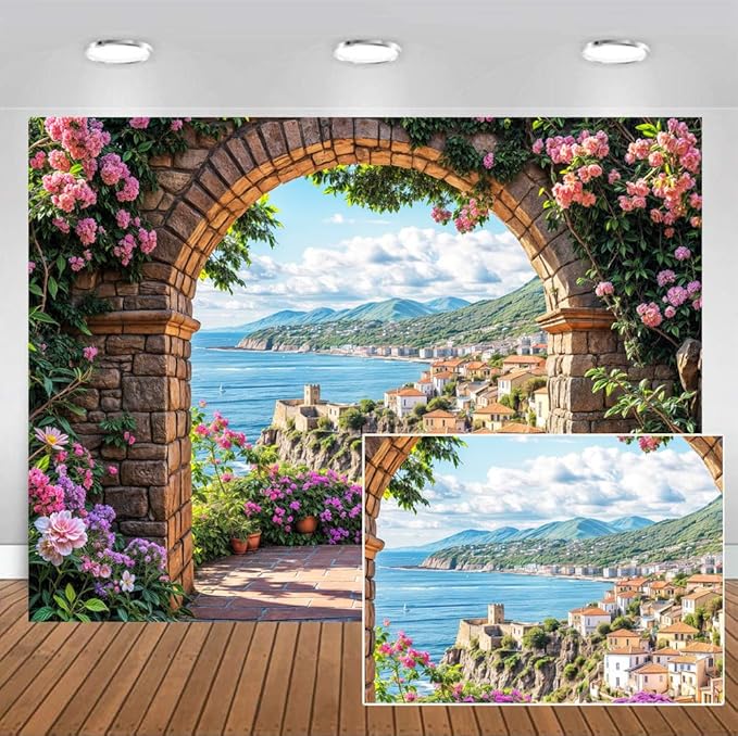 Garden Backdrop, Colorful Flower Floral Blossom Newborn Baby Shower Party Supplies Decoration Background Portrait Photoshoot Home Wall Decor Photo Studio Props 7x5ft