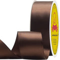 Double Face Brown Satin Ribbon 1-1/2 inch X50 Yards Polyester Brown Ribbon for Gift Wrapping Very Suitable for Weddings Party Invitation Decorations and More