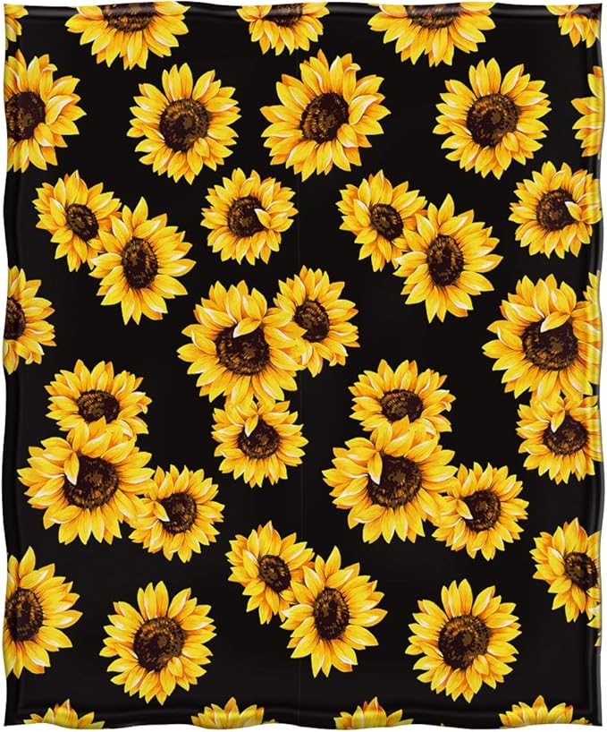 Jekeno Sunflower Gifts Blanket for Women Girls, Sunflowers Decor Gifts for Sunflower Lovers Adult Kids, Cute Throw Decoration for Home Living Room Bed Couch