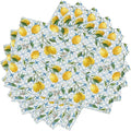 Lemon Linen Placemats Set of 6 Summer Fruit Print Heat Resistant Table Mats for Home Party Indoor Holiday Kitchen Dining Room Decor 12 x 18 Inch