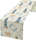 Blue Beach Table Runner, Tropical Ocean Coast Table Runner, Seashell Seasonal Nautical Restaurant Coffee Table Decorations for Home Holiday Party Indoor Outdoor 13x36 Inch