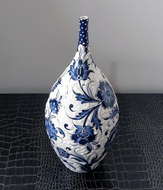 Handmade Ceramic Teardrop Vase, 12 inches