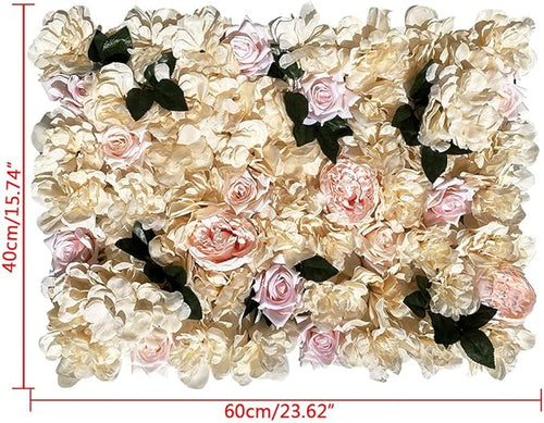 12PCS Artificial Flower Panels, Wedding Flower Panels Banquet Flowers Board, Flower Backdrop Wall for Photo Party Wedding Background Decor