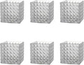 Square Vases Set of 6, 4" x 4" x 4" Square Glass Vases for Flowers, Clear Flower Vase for Centerpieces, Small Bubble Vase for Wedding, Party, Home, Office, Parties, Events