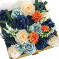 Lookein Artificial Flowers for DIY Wedding Decoration Bridal Bouquet Table Centerpieces Flower Garland Wreaths Aisle Arch Flower Decoration Home Decor, Delicate Navy Blue