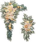 Artificial Flowers Wedding Arch Decor Arch Flowers (Set of 2) for Wedding Welcome Sign and Backdrop Decoration (Champagne)